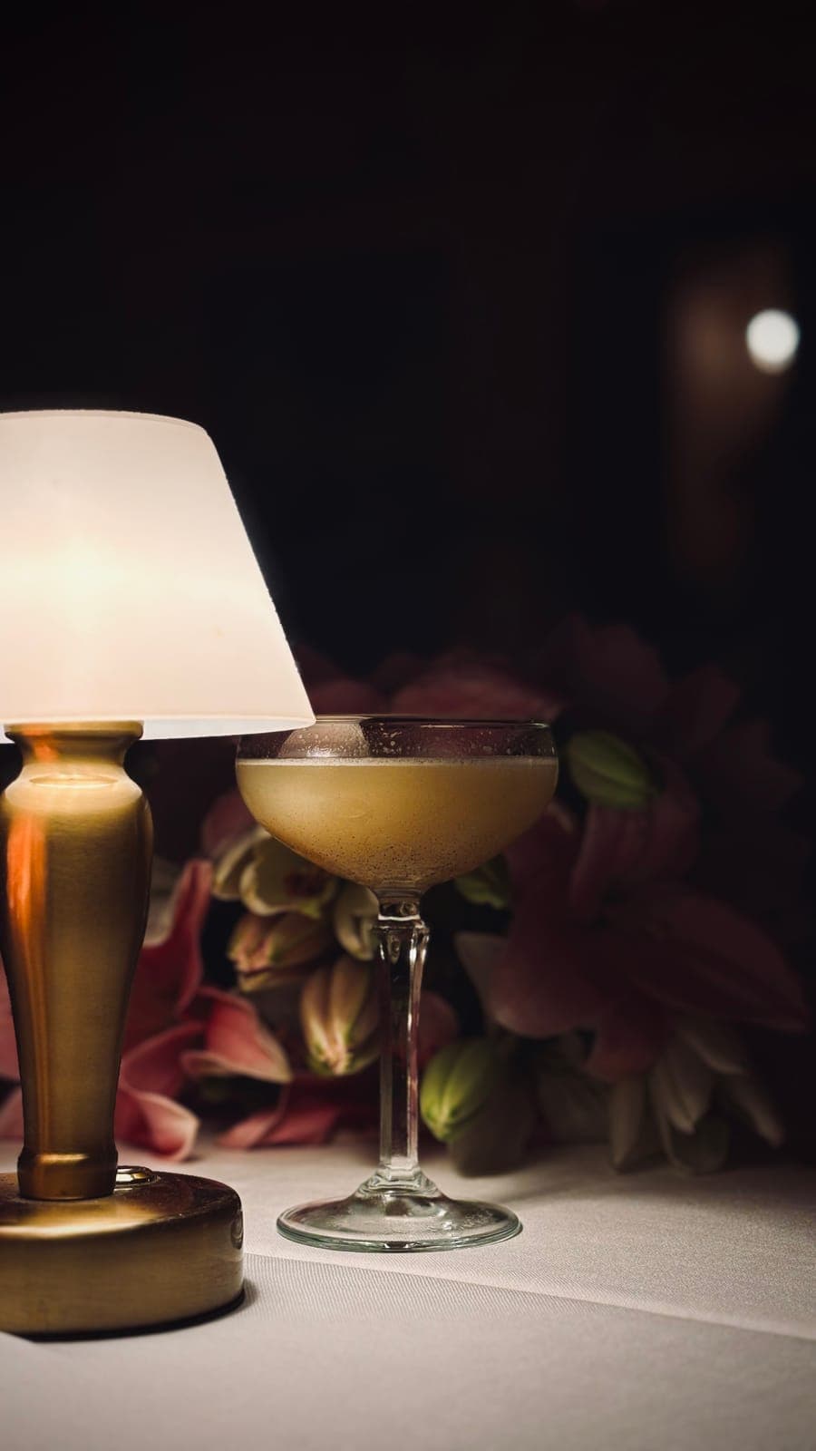 Lamp and a glass