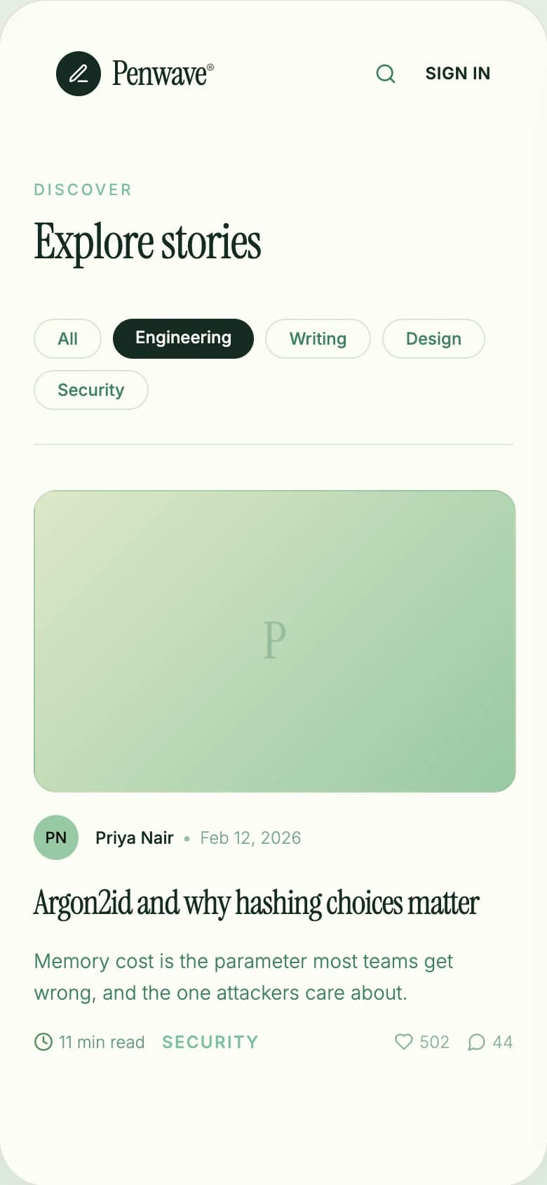 Penwave explore on a phone