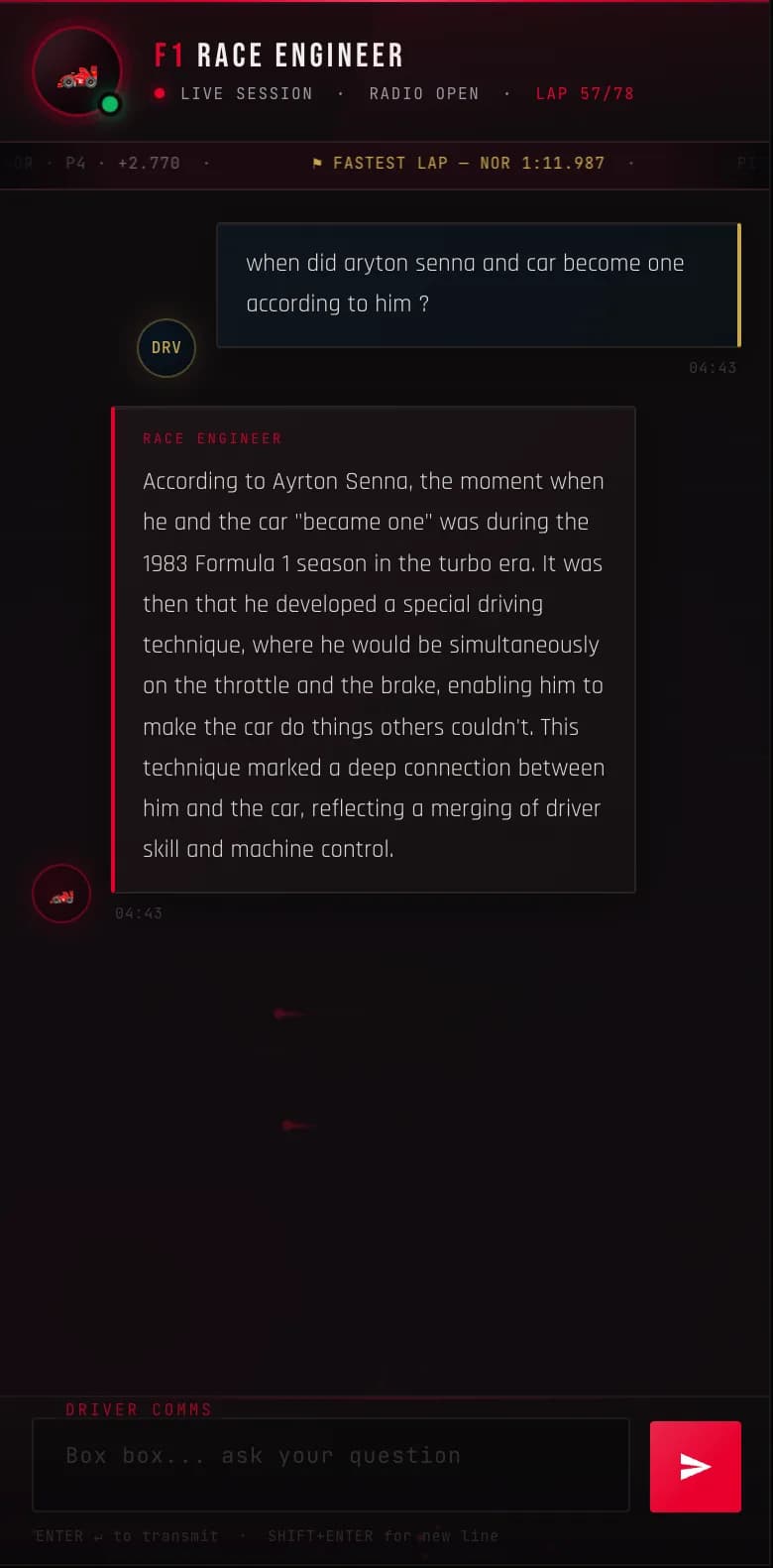 The Senna exchange on a phone